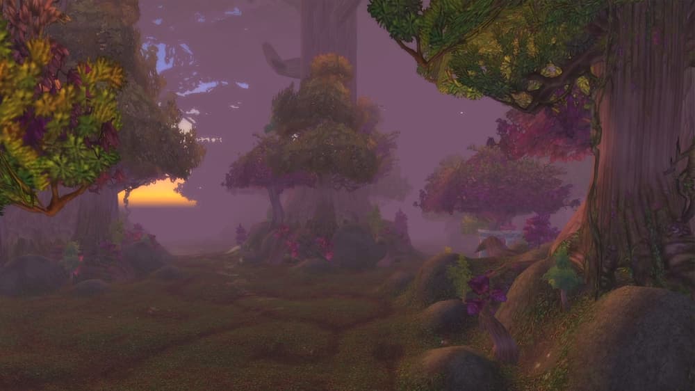 Ashenvale in World of Warcraft: Forever, shown with the rebuilt lighting.