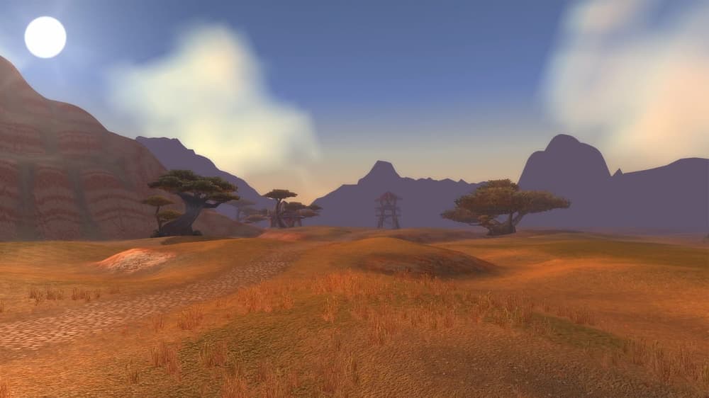 The Barrens in World of Warcraft: Forever, shown with the rebuilt lighting.