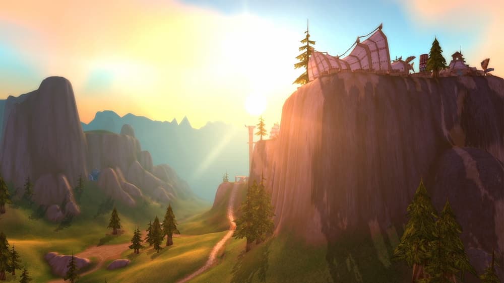 Mulgore in World of Warcraft: Forever, shown with the rebuilt lighting.